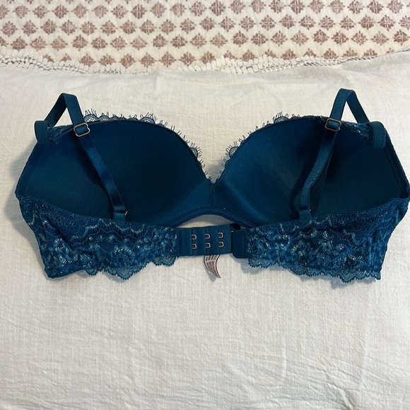 Victoria Secret Dream Angel Bra 34C Teal Shimmer Padded Wireless - Picture 3 of 4